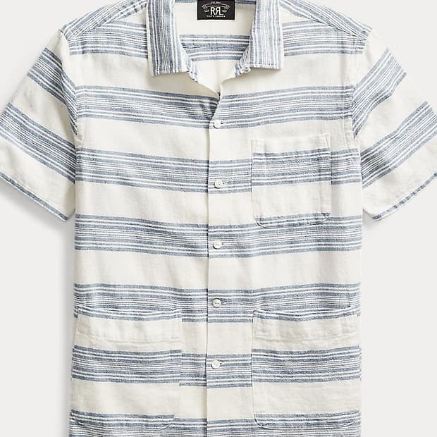 RRL 코튼 린넨 캠프 셔츠 XL