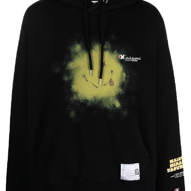 미하라 야스히로 스마일 로고 후드그래픽티셔츠 블랙 50