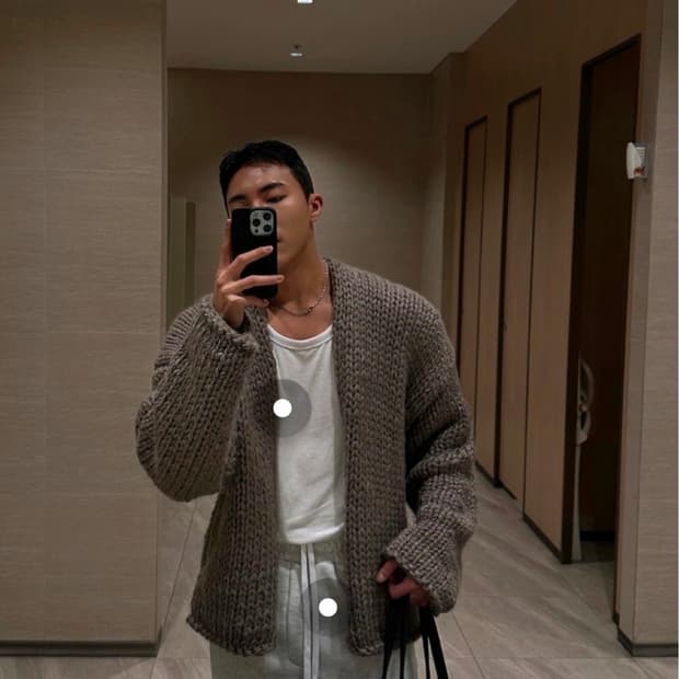 센스에라 핸드메이드 헤비 가디건 니트M