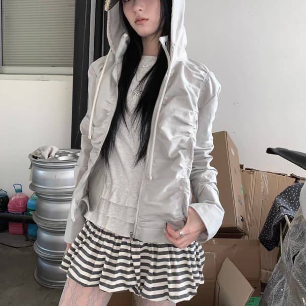 ang:project 셔링 후드집업