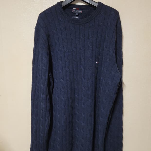 타미힐피거 럭셔리울 케이블 롱니트