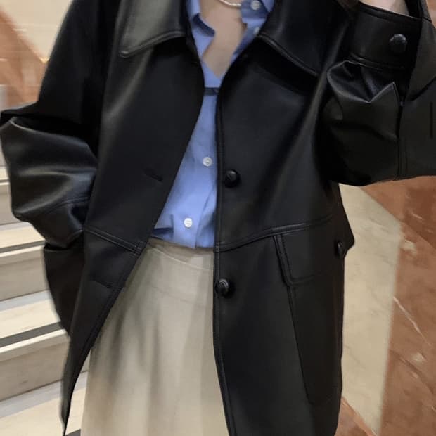 모데스트무드 보스톤 레더자켓