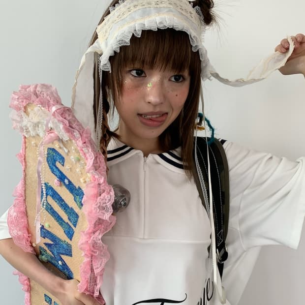 샵페어리 sailor collar mesh loose top