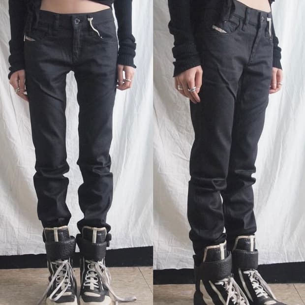 diesel gently wax coated denim