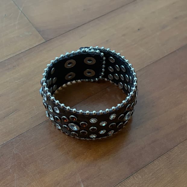 stud leather bangle