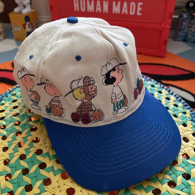 90s 빈티지 스누피 자수 디테일 모자