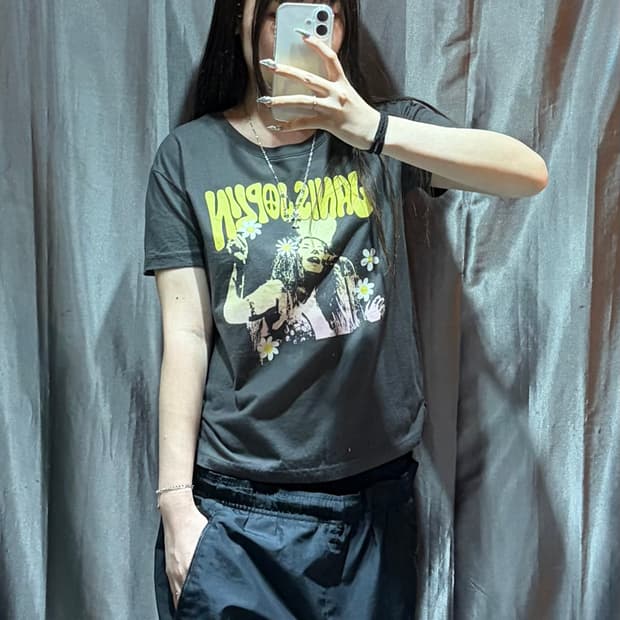 XXL GAP KID 제니스조플린 플라워 프린팅 반팔