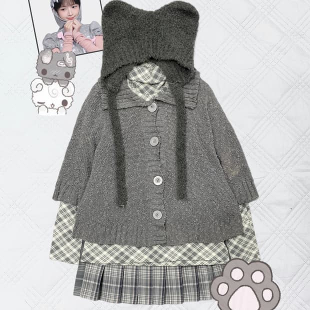 ꒰ঌ 플러피 회색 냥이 세트 ໒꒱