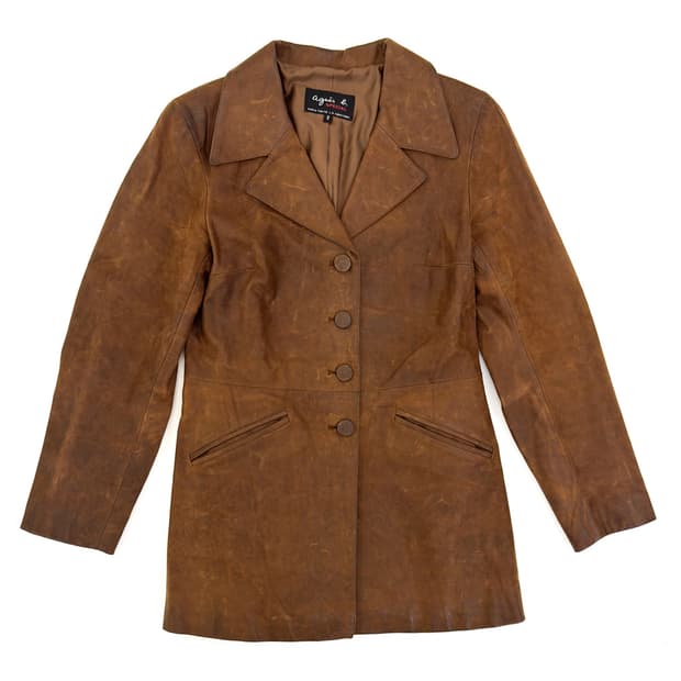 Agnes.b Waxed Leather Coat/ 2