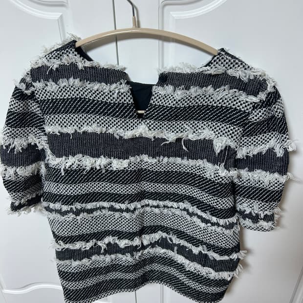 몽골 소녀 감성 반팔…니트 vintage knit