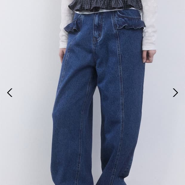 키르시 러플 디테일 와이드 데님 팬츠 새상품