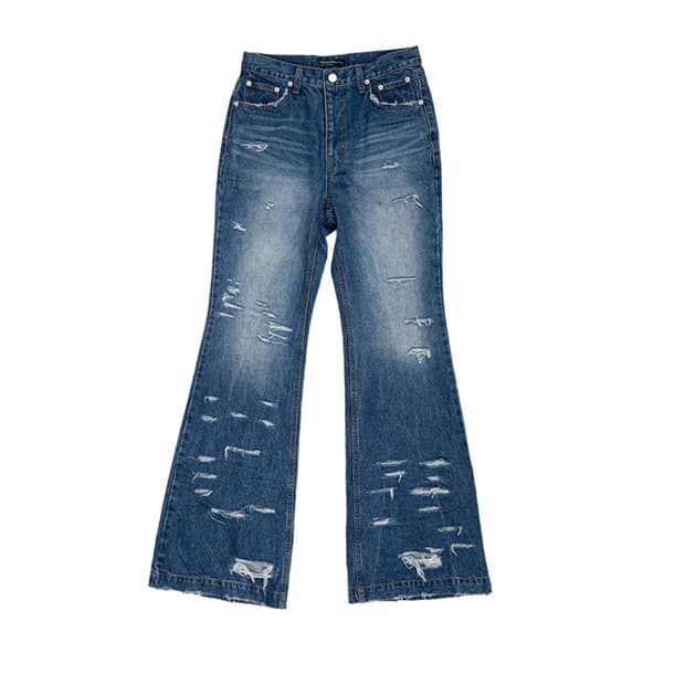 선데이오프클럽 RAVAGE FLARED DENIM - WASHED BLU