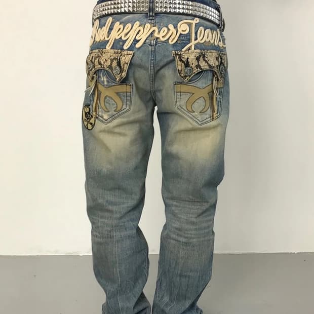 Red Pepper Jeans Y2K Embroidered Denim