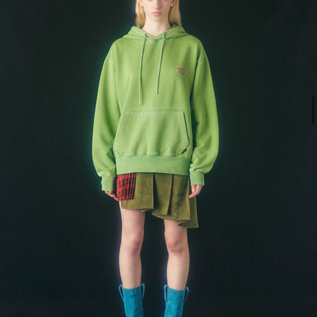 엔더슨벨 하트 플라워 오버다이 후드티 M