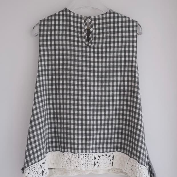 Crocheted hem sleeveless