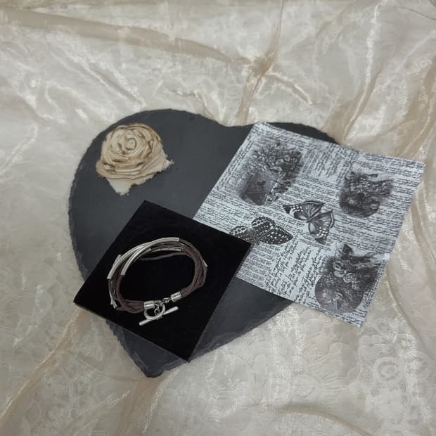 빈티지 브라운 메탈 OT고리 팔찌