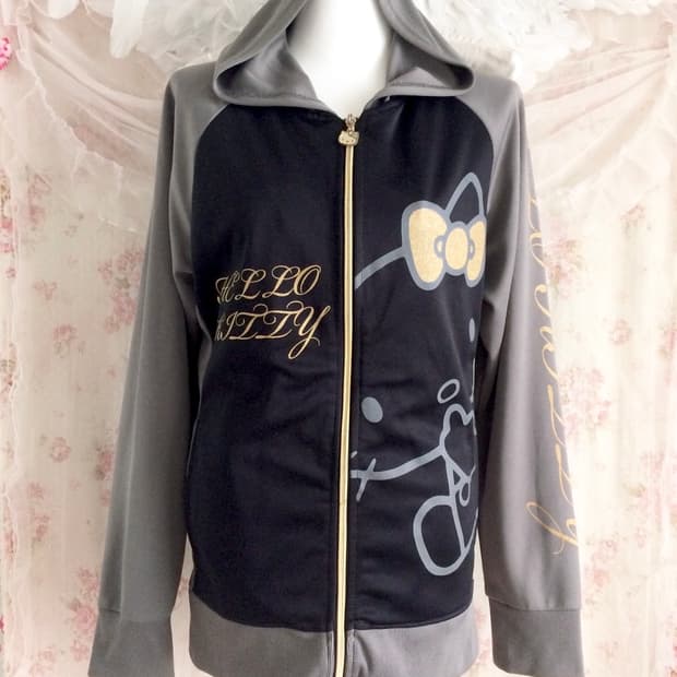 Hello kitty jersey hood zip up