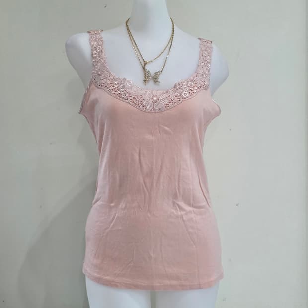 일본빈티지 23구)딸기우유 핑크레이스 모리걸플로럴 로맨틱페어리 슬리브리스