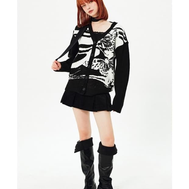 Nasty fancy club) depict knit cardigan