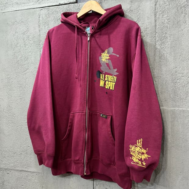 GPA 스케이트 보드 그래피티 스웻 후드 집업 (XL)  