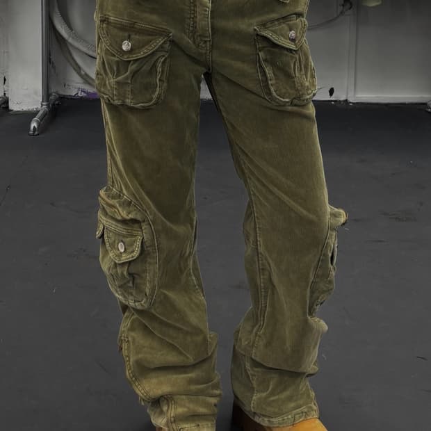 VTG 코듀로이 부츠컷 카고팬츠