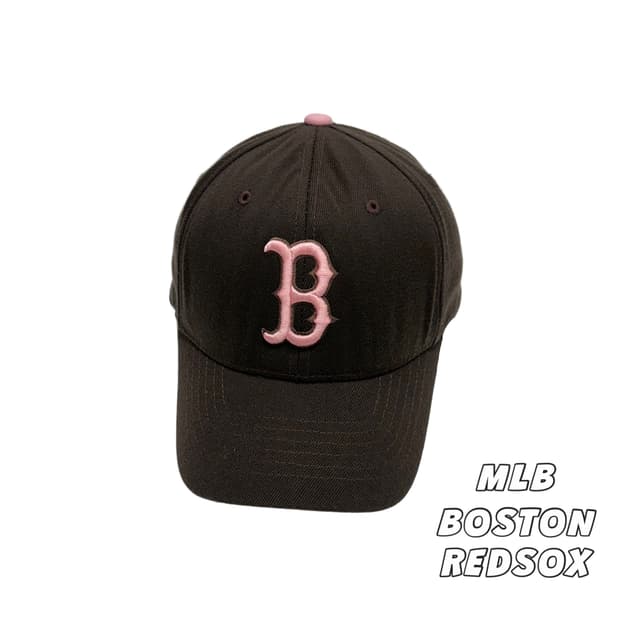 MLB 보스턴 레드삭스 브라운 핑크 볼캡 야구모자