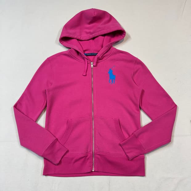 S) 폴로 랄프로렌 빅포니 핑크 후드집업