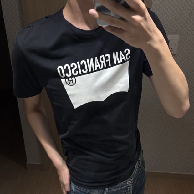 [M] 리바이스(Levi's) 샌프란시스코 뱃윙 로고 반팔 티셔츠 (블랙