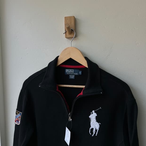 16814 - 폴로 랄프로렌 블랙 빅포니 반집업 니트