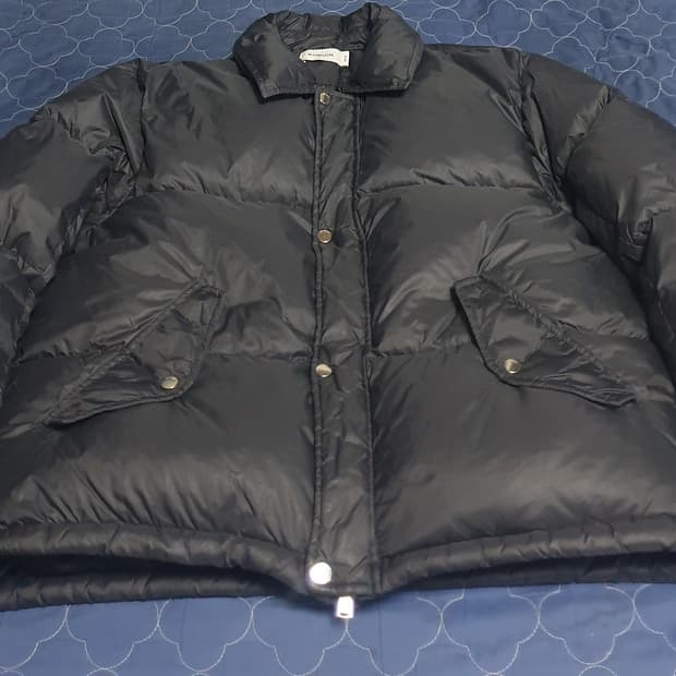 커뮤어 카라 푸퍼 숏 다운 패딩 점퍼 블랙 (XL)