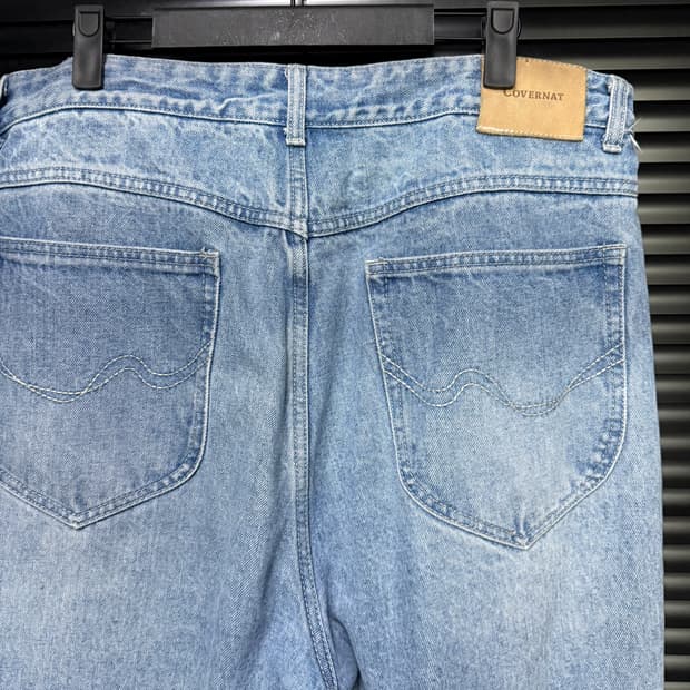 커버낫 레귤러핏 연청 데님 워싱 워크 팬츠 XL 35 36 빅사이즈 큰옷
