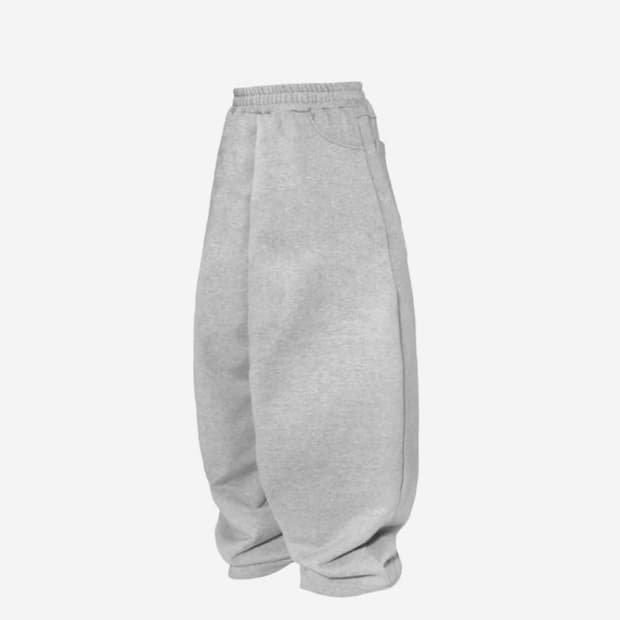 mjd 에브리데이 헤비 스웨트 배기 팬츠 멜란지 그레이