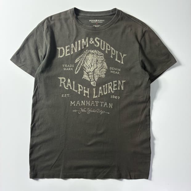 Polo  데님앤서플라이 빈티지 인디언 프린트 반팔 티셔츠