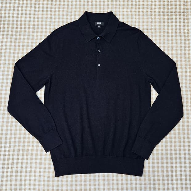 유니클로 울100 니트 카라티 남자100