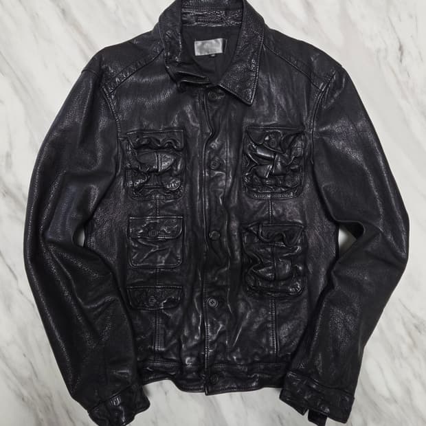 Within black 멀티포켓 레더 자켓 