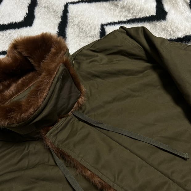 [L]엑스톤즈 XJ39 오버핏 퍼 코튼 자켓/카키