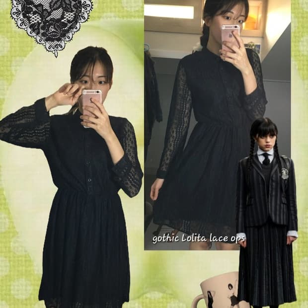 웬즈데이 고스로리 원피스🎃 할로윈 파티의상👻 