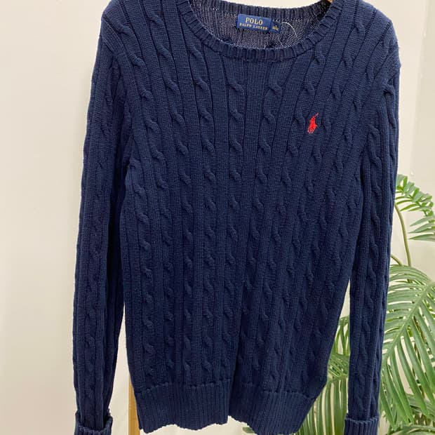 폴로 랄프로렌 케이블니트 네이비