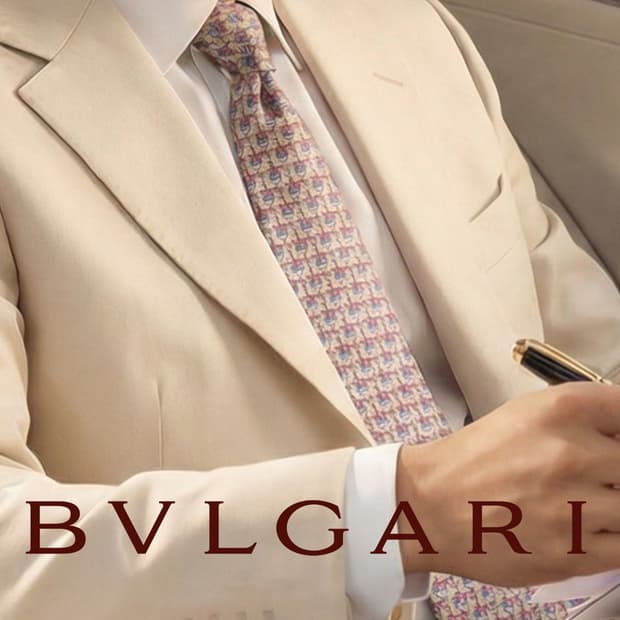 불가리 넥타이 과일 모티브 세븐폴드 10.1cm A+등급 A19872