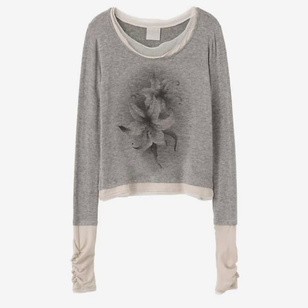 스컬프터 Triple Layered L/S Tee Melange Gray
