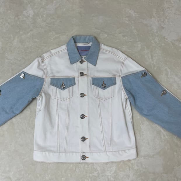 Blue marble rodeo jacket L