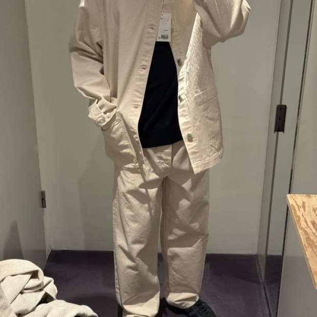 COS 코스 릴랙스드 체인 스티치 데님 오버셔츠