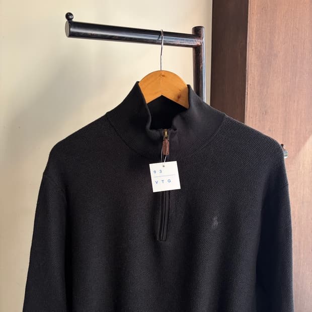 15284 - 폴로 랄프로렌 블랙 반집업 니트 (피마 코튼)