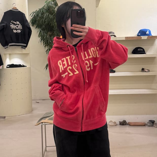 홀리스터 핑크 레터링 후드집업 U189