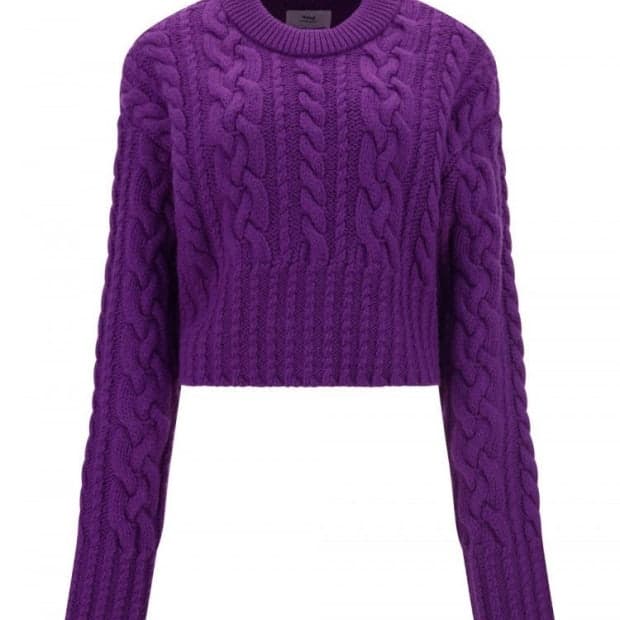 아미 케이블 크롭 울 니트 사이즈s