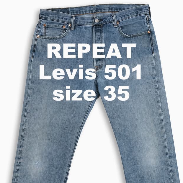 빈티지 리바이스 501 중청 35 인치 LV5013548