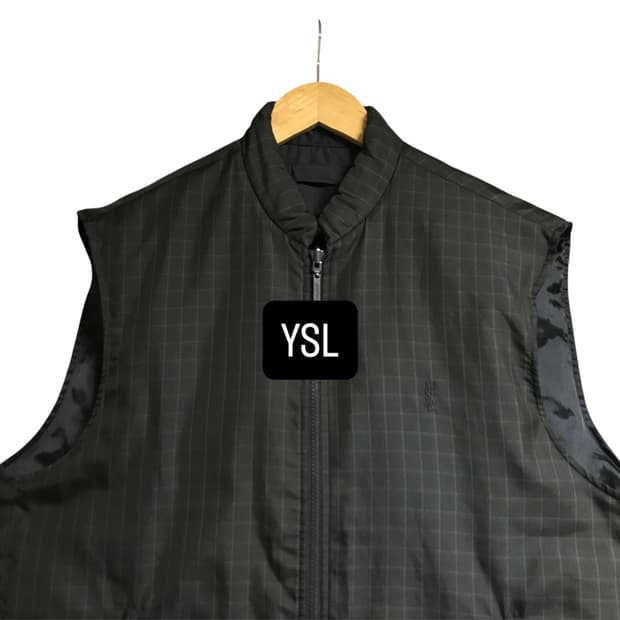 입생로랑 90s 체크 베스트조끼
