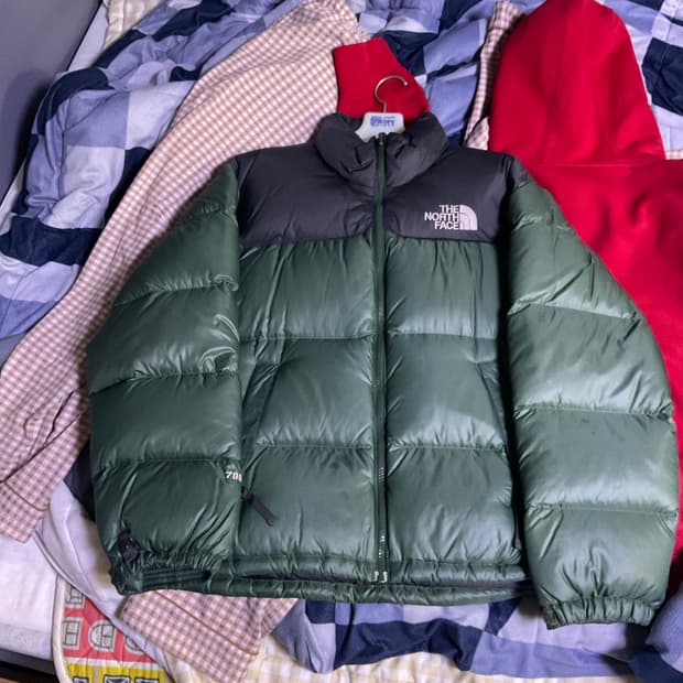 노스페이스 700 눕시 패딩 카키 S