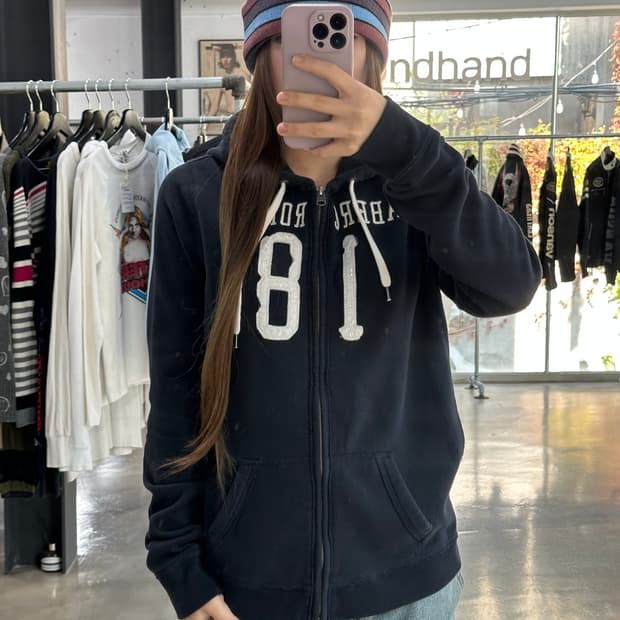 아베크롬비 글리터 넘버 후드집업