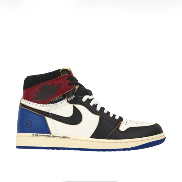 나이키 조던1 프라그먼트 유니온 LA 블랙 앤 바시티 레드